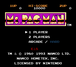 Ms. Pac-Man Mini Title Screen